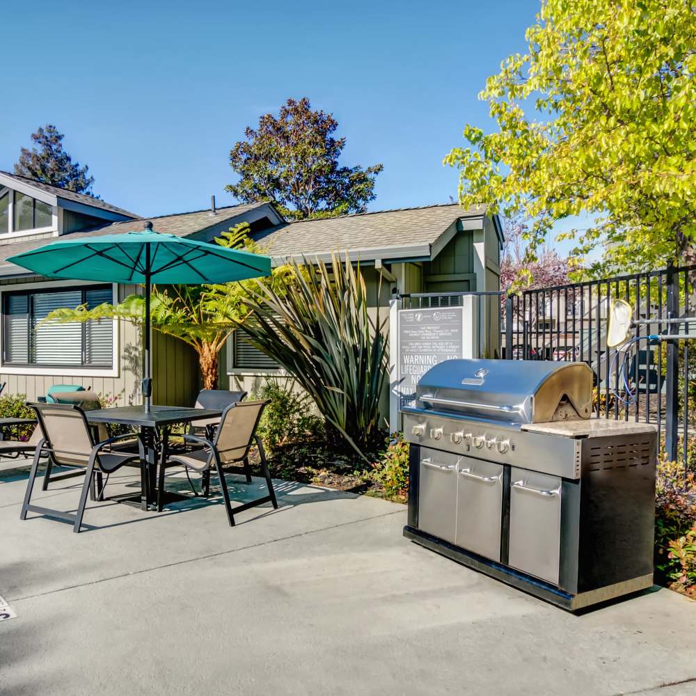 BBQ grilling area at Vue Fremont in Fremont, California
