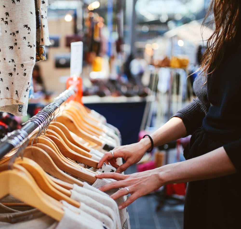 Resident out doing some retail shopping at a clothing boutique near Sofi Union City in Union City, California