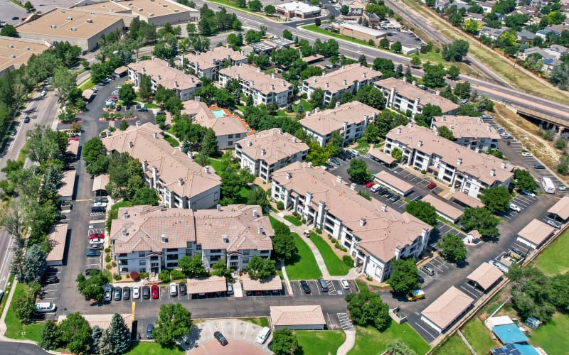 An aerial view of Altitude Westminster in Westminster, Colorado