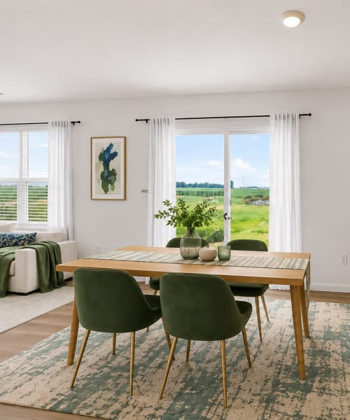 Dining area with windows at Brixin Sonora in Fort Wayne, Indiana