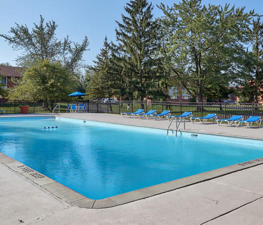 Swimming pool at Webster Manor Apartments in Webster, New York