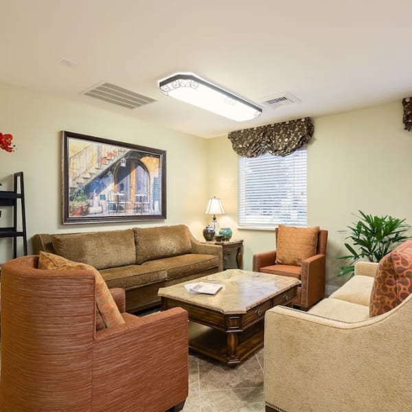 Sitting area at Pacifica Senior Living Vacaville in Vacaville, California.