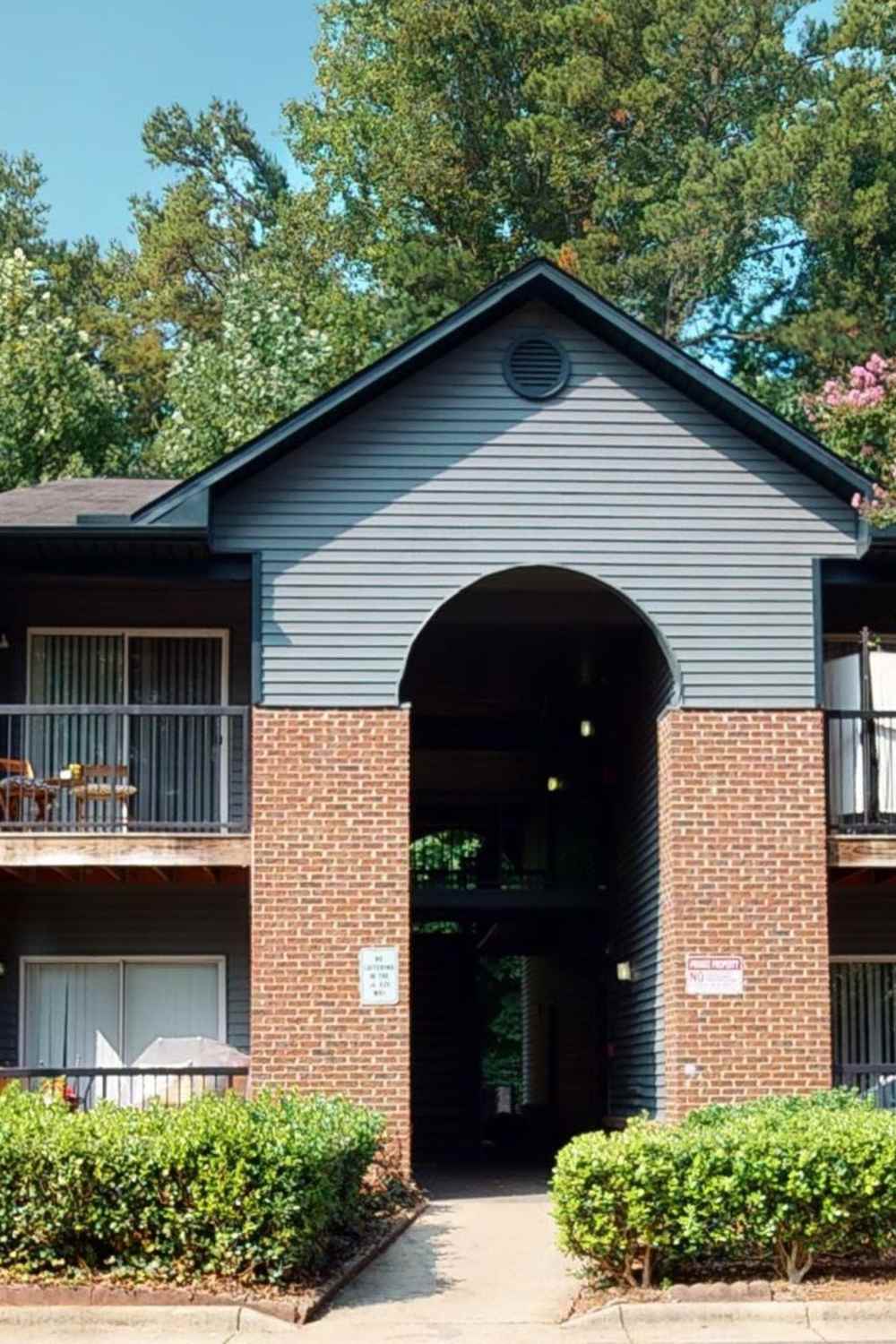 Exterior view of building at Wallace Terrace Apartments in Charlotte, North Carolina