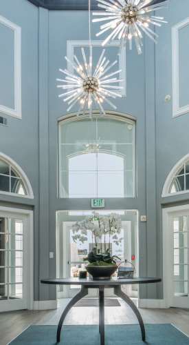 Lobby area at One Belmar Place in Lakewood,Colorado