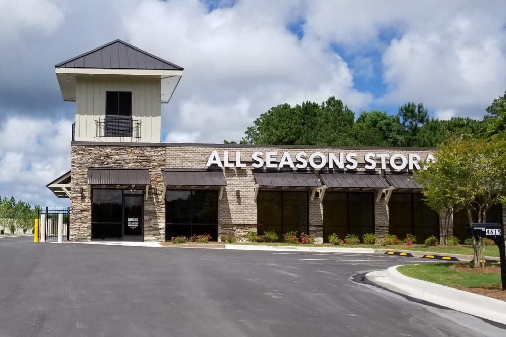 Exterior view of All Seasons Self Storage in Wilmington,North Carolina