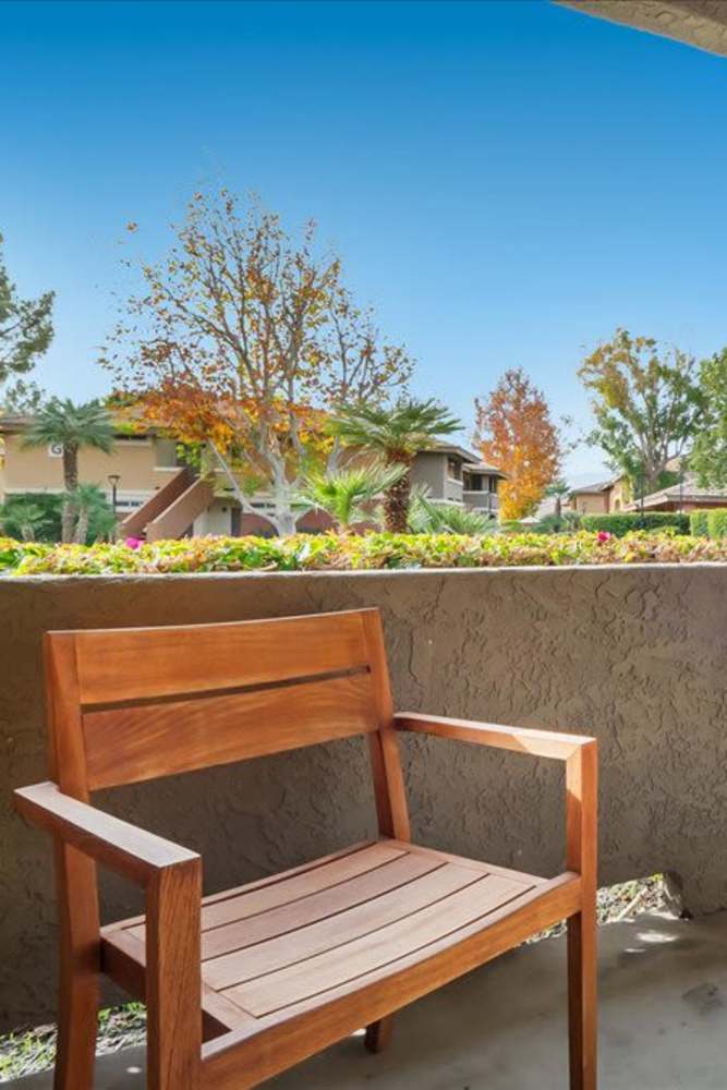 Private balcony at Mirabella Apartments in Bermuda Dunes, California