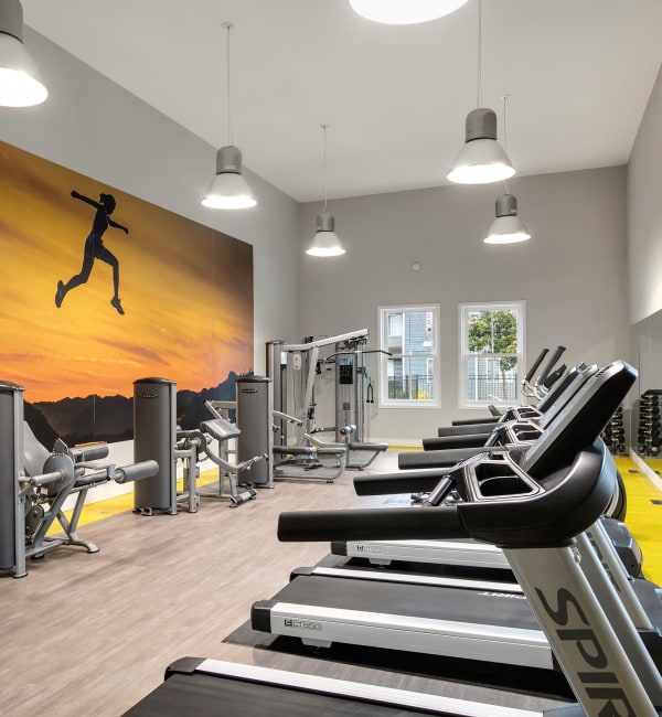 Superb fitness center at Walnut Grove Landing Apartments in Vancouver