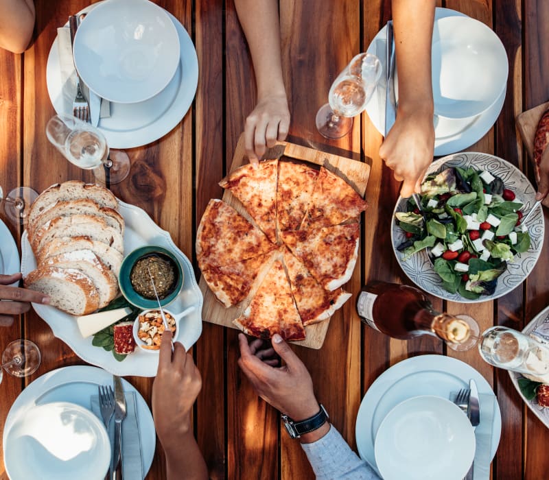 Residents out for lunch near The Grove in Salem, Oregon