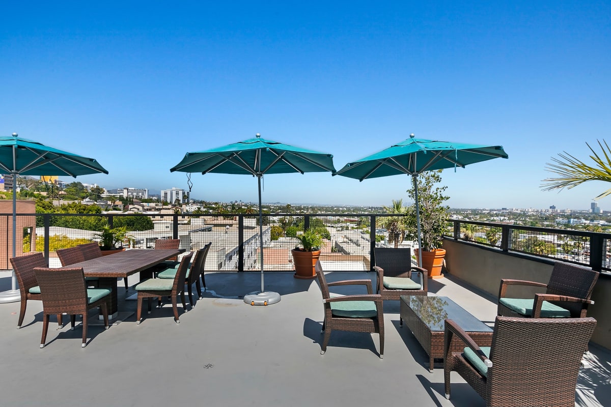 Rooftop patio at Ascent, West Hollywood, California