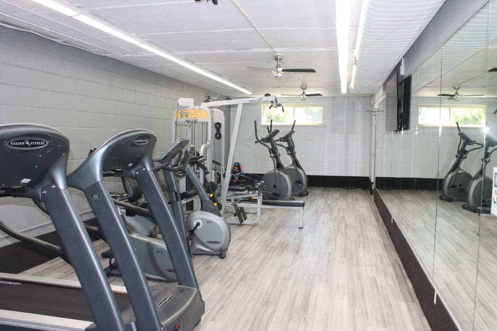 Break a sweat at the fitness center at Piccadilly Apartments in Greenfield, WI