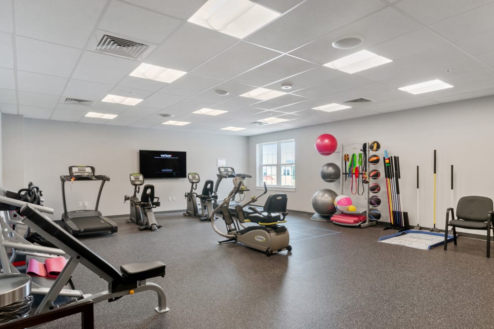 The exercise room at Merrill Gardens at West Chester in West Chester, Pennsylvania. 