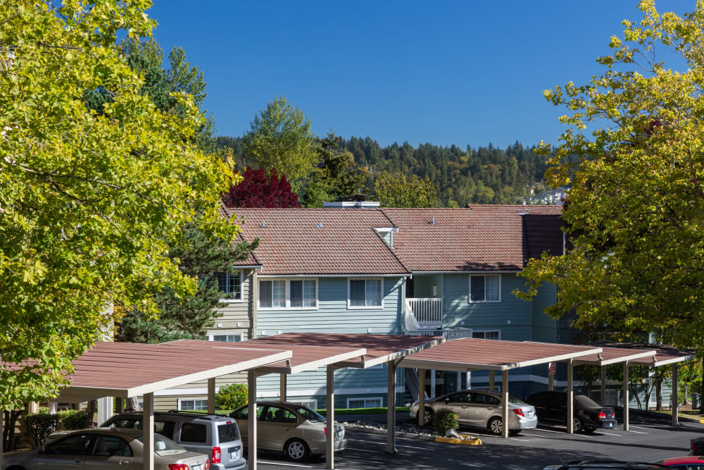 Covered parking at The Knoll Redmond in Redmond, Washington