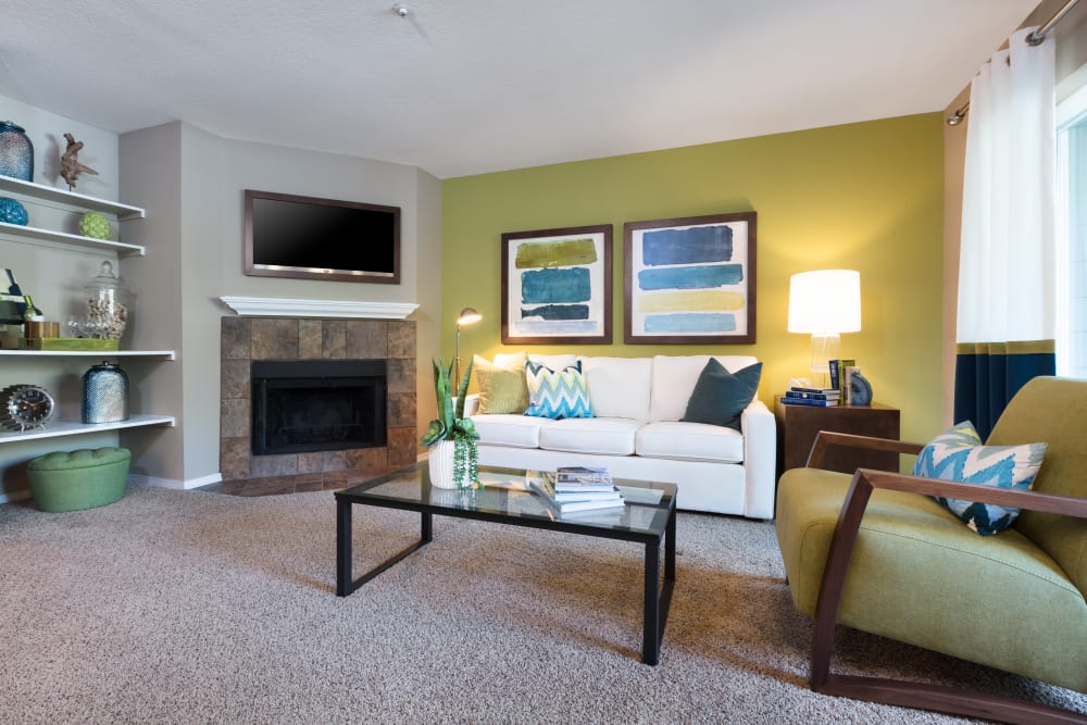 Large living room im a model home at Timbers at Tualatin in Tualatin, Oregon