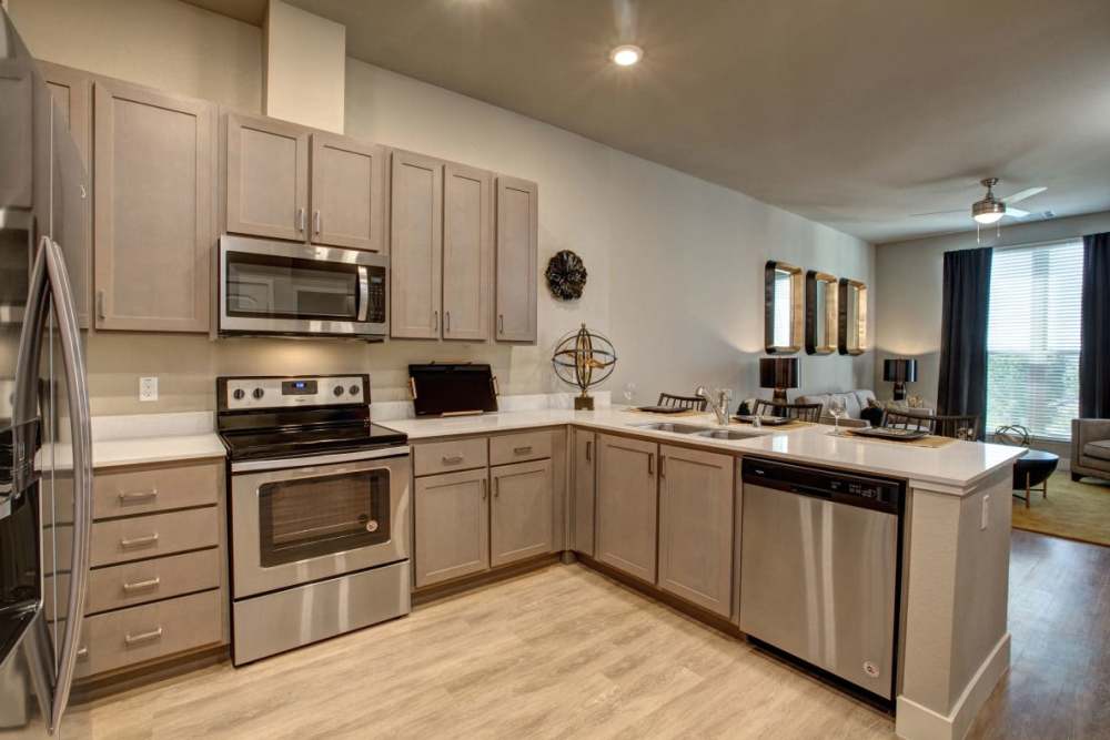 Spacious kitchen with plenty of storage at BDX at Capital Village in Rancho Cordova, California