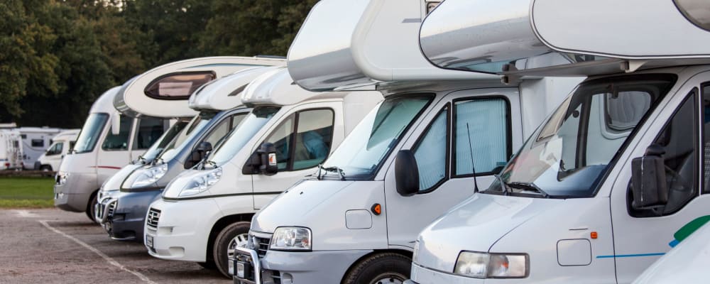 RVs parked at Pringle Creek Storage in Salem, Oregon