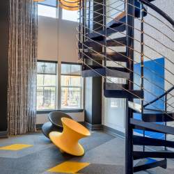 Spiral staircase in the clubhouse at J Creekside at Exton in Exton, Pennsylvania