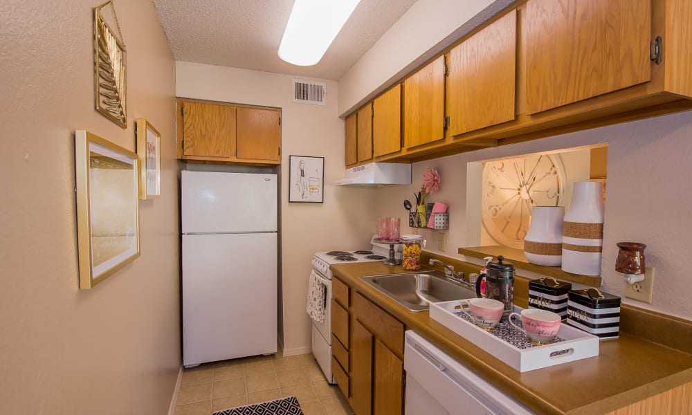 Kitchen at Silver Springs Apartments in Wichita, Kansas