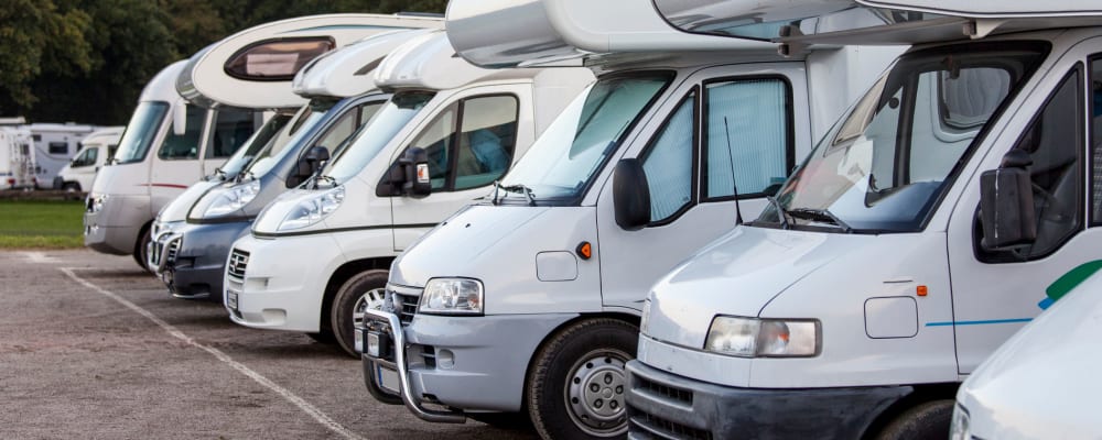 RVs parked at U-Lock-It Self Storage in Vancouver, Washington