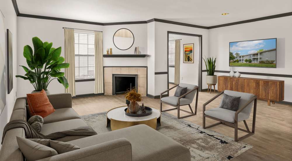 Clubhouse lounge space at Equinox at Midtown in Chattanooga, Tennessee