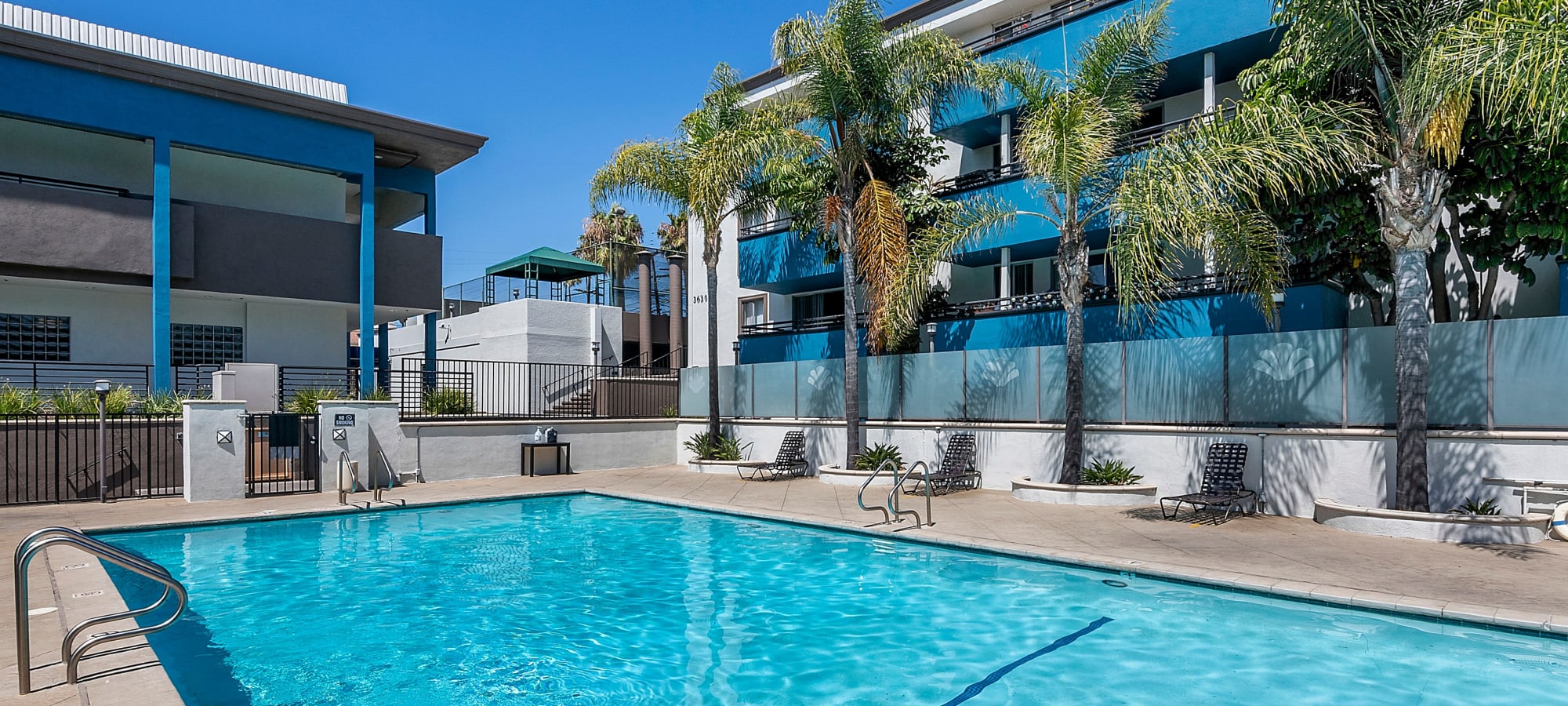 Resort-style pool at Westside Terrace, Los Angeles, California