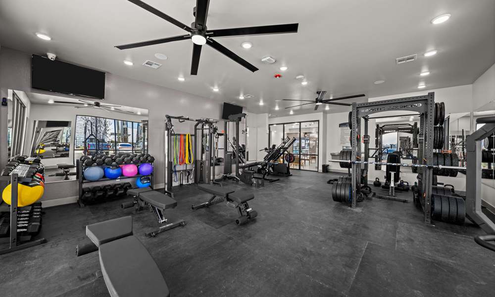 Fully equipped fitness center at Retreat at Eastlake in El Paso, Texas