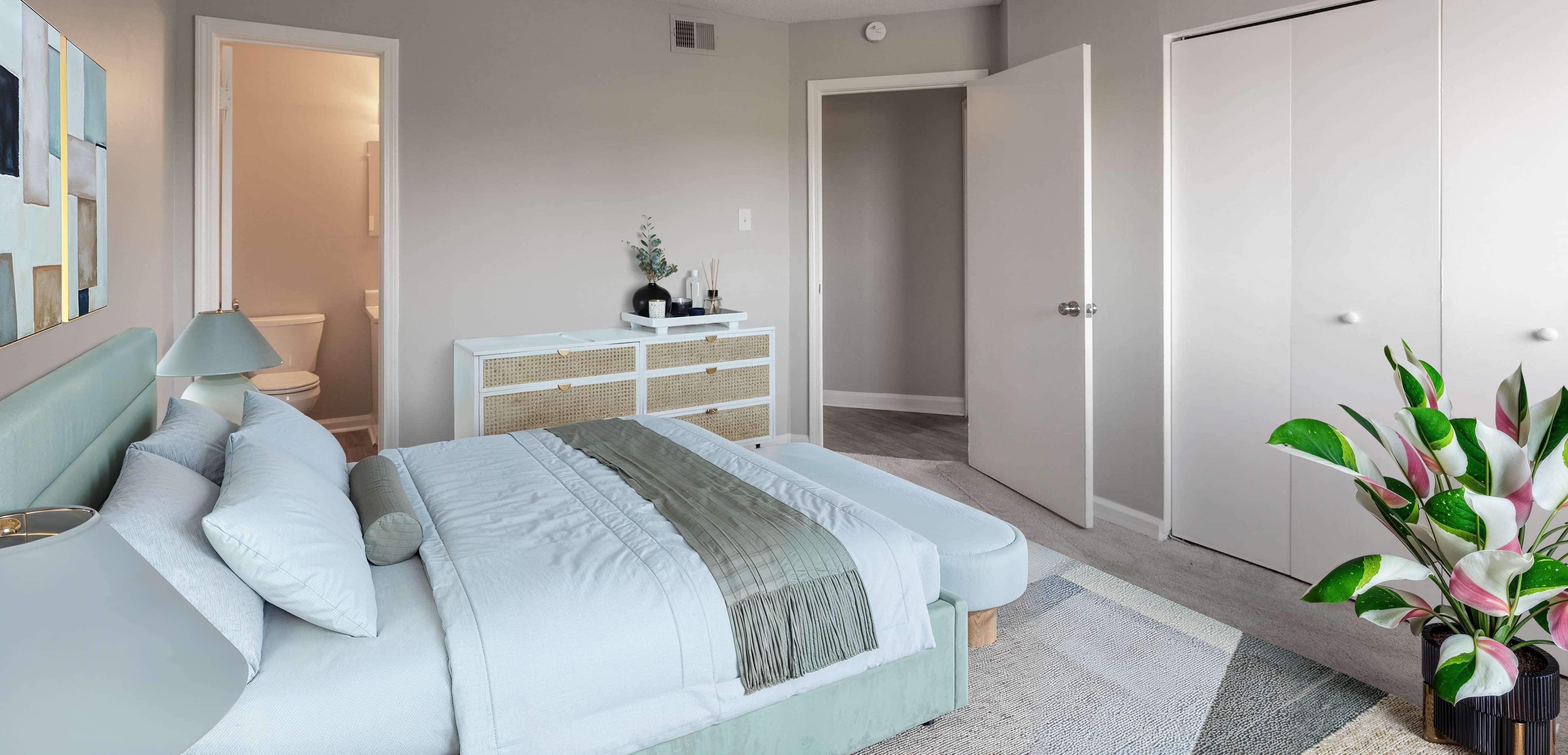 Spacious Bedrooms at Brookwood Apartments in Columbia, Tennessee.