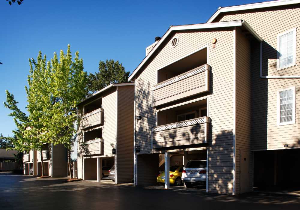 View of apartments at The Docks at Redmond Lakeview in Redmond, Washington