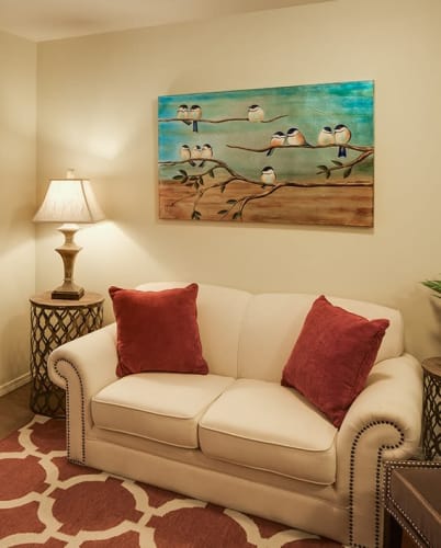 Comfortable couch at Dale Commons in Modesto, California