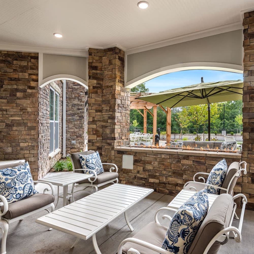 Outdoor seating area at Anthology of Louisville in Louisville, Kentucky