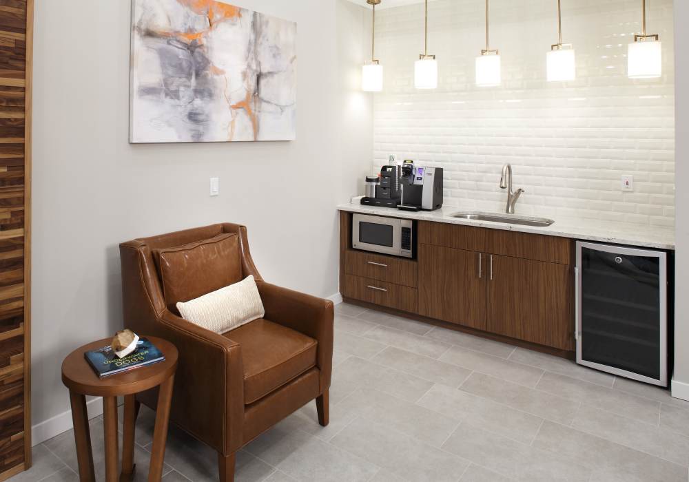 Coffee maker in clubhouse at The Docks at Redmond Lakeview in Redmond, Washington