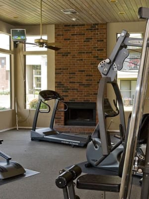 Fitness center at Woodscape Apartments in Oklahoma City, Oklahoma