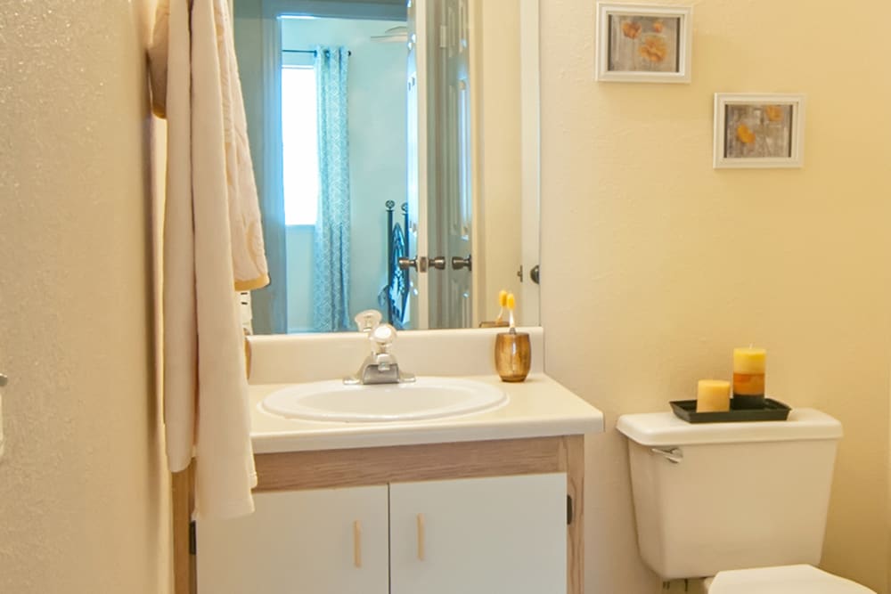 Master bathroom at Greenleaf Apartments in Phenix City, Alabama