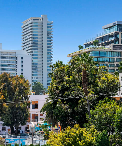 City skyline near Ascent, West Hollywood, California 