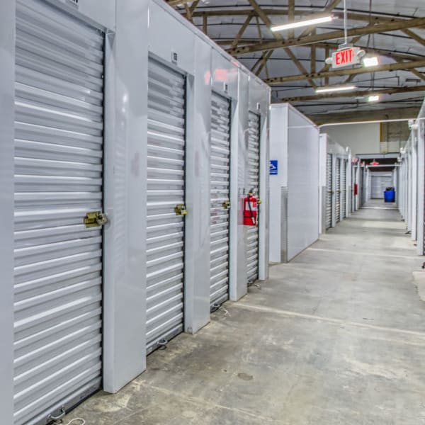 Red doors on indoor units at StorQuest Express in Ave Maria, Florida