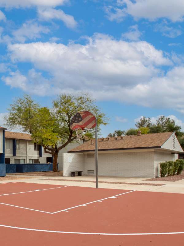 Basketball court at Midtown on Seneca in Tucson, Arizona