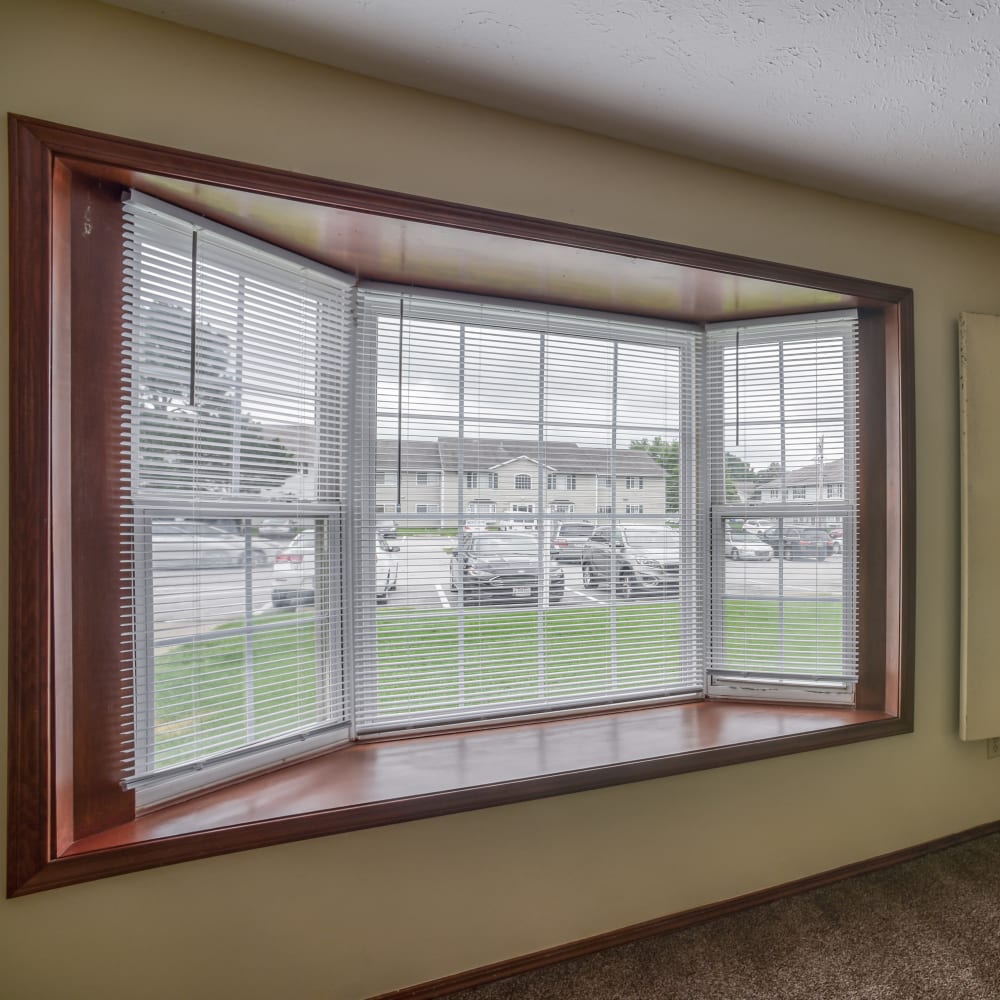 Apartment with bay window at Brentwood Apartments, Painesville, Ohio