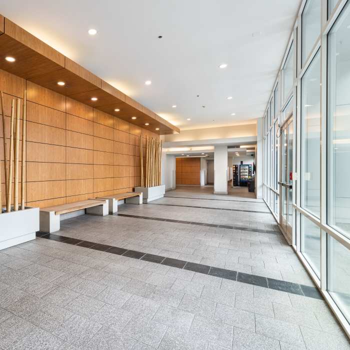 Welcoming entry lobby at Capri Apartments in Marina Del Rey, California.