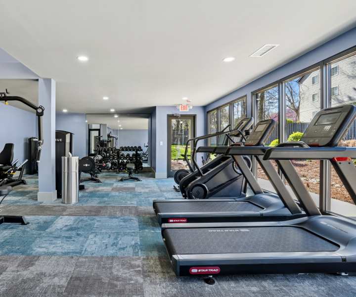 Fully-equipped fitness center with various equipment at Stillwater in Charlotte, North Carolina 