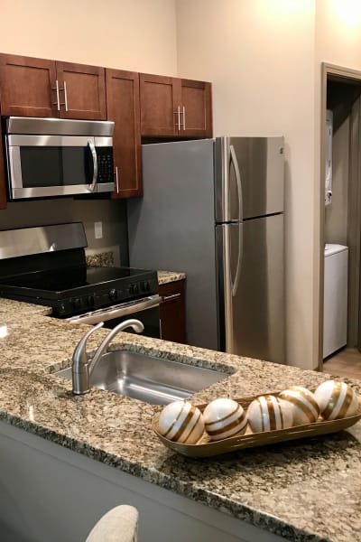 Modern cottage kitchen at Quail Park at Shannon Ranch in Visalia, California
