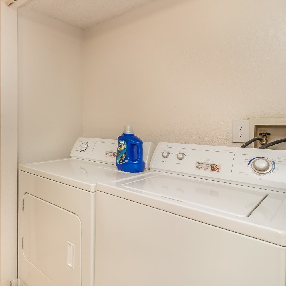 Laundry area in a home at Melrose on the Bay Apartment Homes in Clearwater, Florida