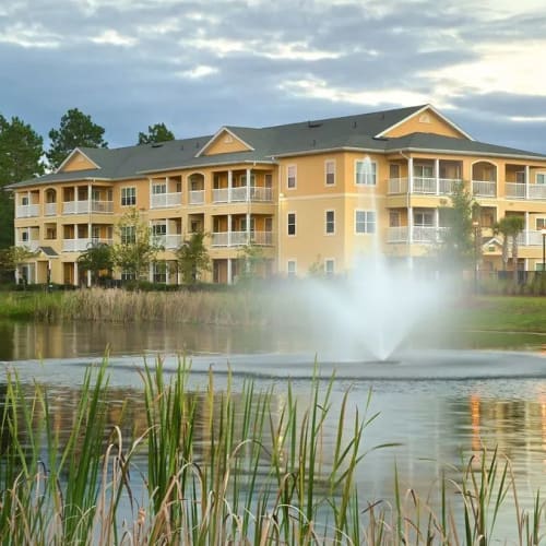 Pond by the apartments at Tattersall Village in Hinesville, Georgia