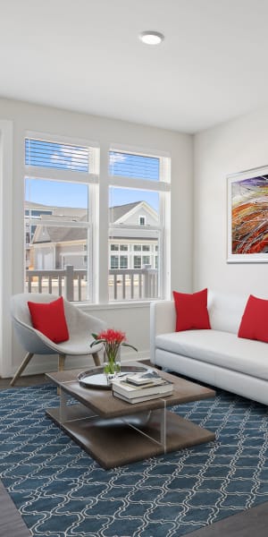 Living room at The Compass at Springdale Park in Richmond, Virginia