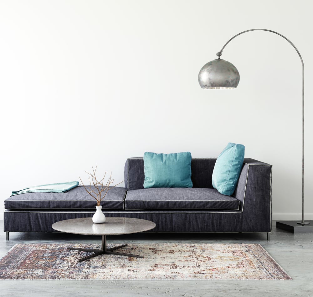 Model living room with modern decor at The Villas at Woodland Hills in Woodland Hills, California