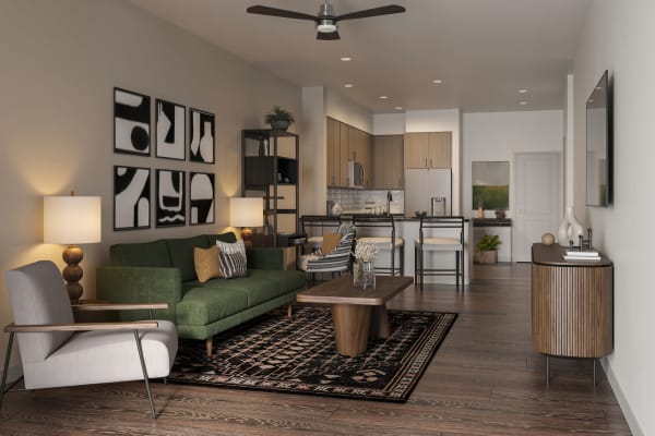 Rendering of modern interior at Alexan Park West in Peoria, Arizona