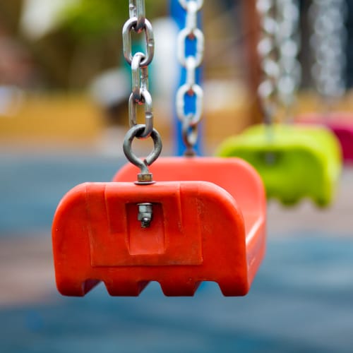 Close up of dumbbells at Somerset Court in Baltimore, Maryland