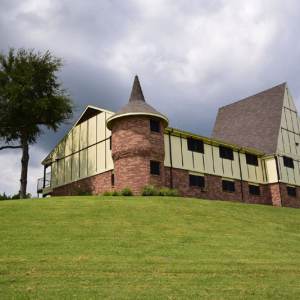 View of the apartments at the top of the hill at Castle Hill in Sherman, Texas