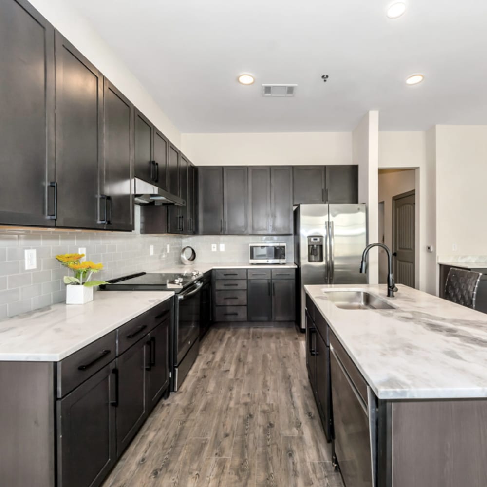 Kitchen area at Village at Rayzor Ranch in Denton, Texas