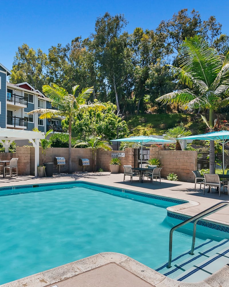 Resort-style pool at The Avenue at Carlsbad, Carlsbad, California