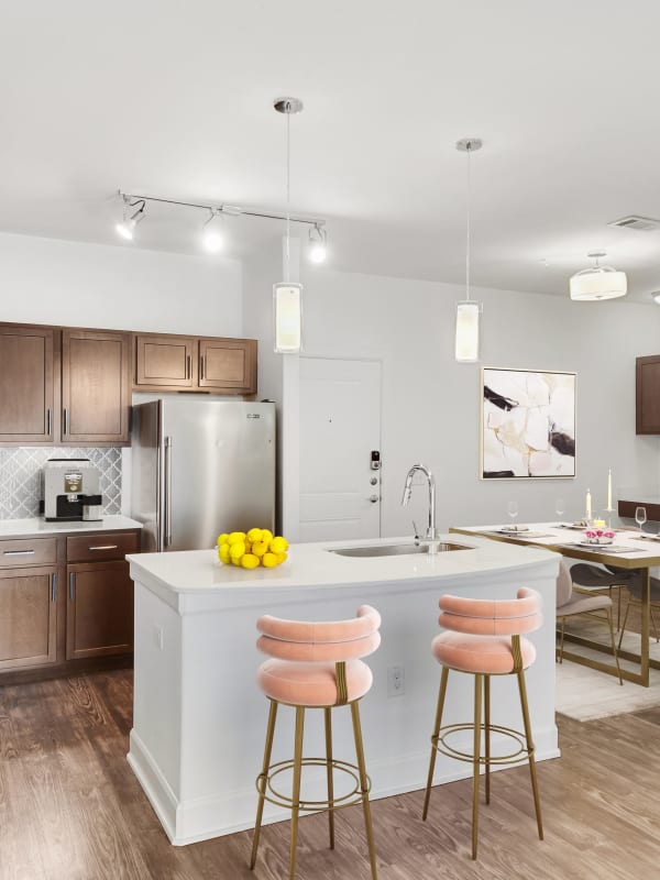 Rendering of kitchen at Lantower Ambrosio in Pflugerville, Texas