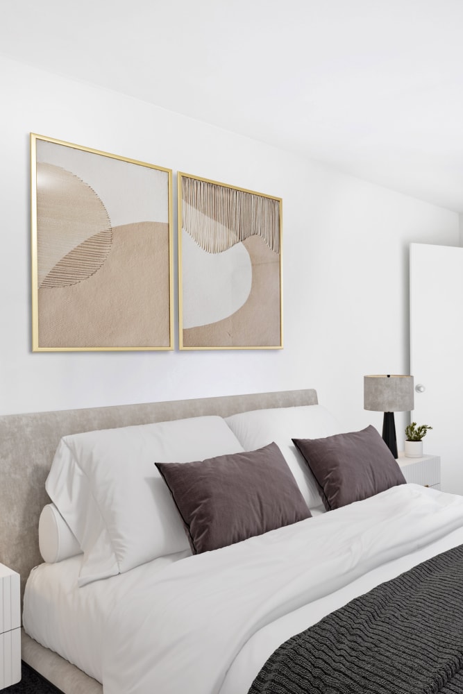 Bedroom in a model home at Tory Estates Apartment Homes in Clementon, New Jersey
